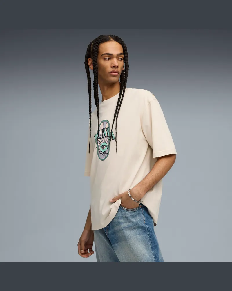 Puma Graphic  Fest Boxy T-Shirt Herren, Kleidung, Weiß Weiß