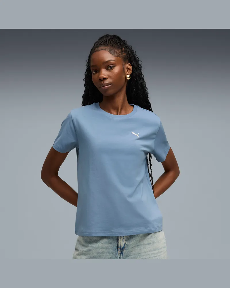 Puma Wardrobe Essentials Comfort T-Shirt Damen, Kleidung, Blau Blau