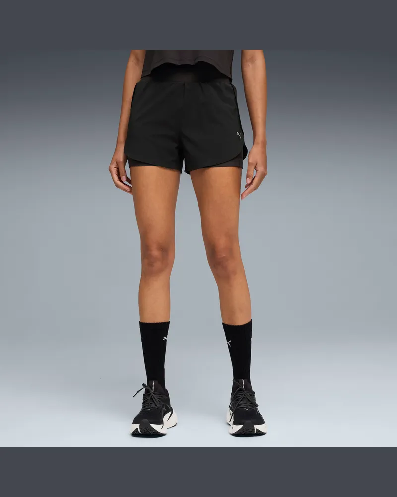 Puma Dreamrun 2-in-1 dryCELL 3" Laufshorts Damen, Kleidung, Schwarz Schwarz