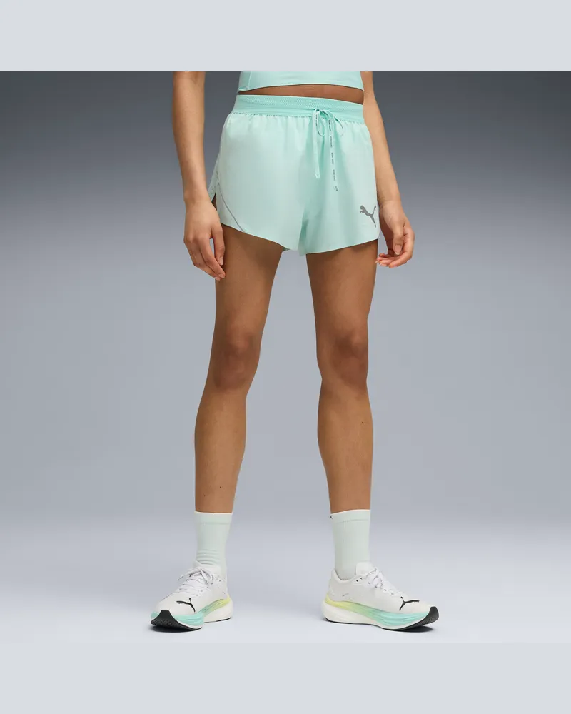 Puma RACEDAY ULTRAWEAVE 3" Split Shorts Damen, Kleidung, GrÃ¼n Grã¼n