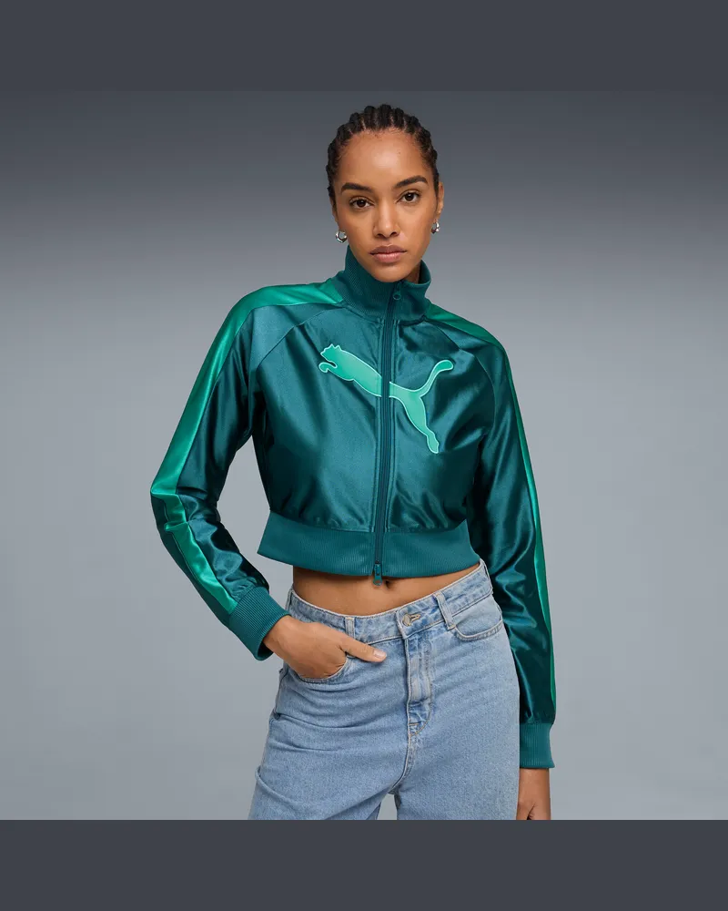 Puma FUTURE..ARCHIVE T7 Cropped Trainingsjacke Damen, Kleidung, Grün Grün
