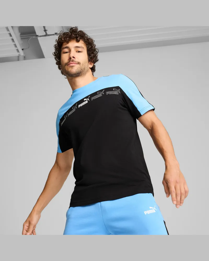 Puma Around The Block T-Shirt Herren, Kleidung, Blau Blau