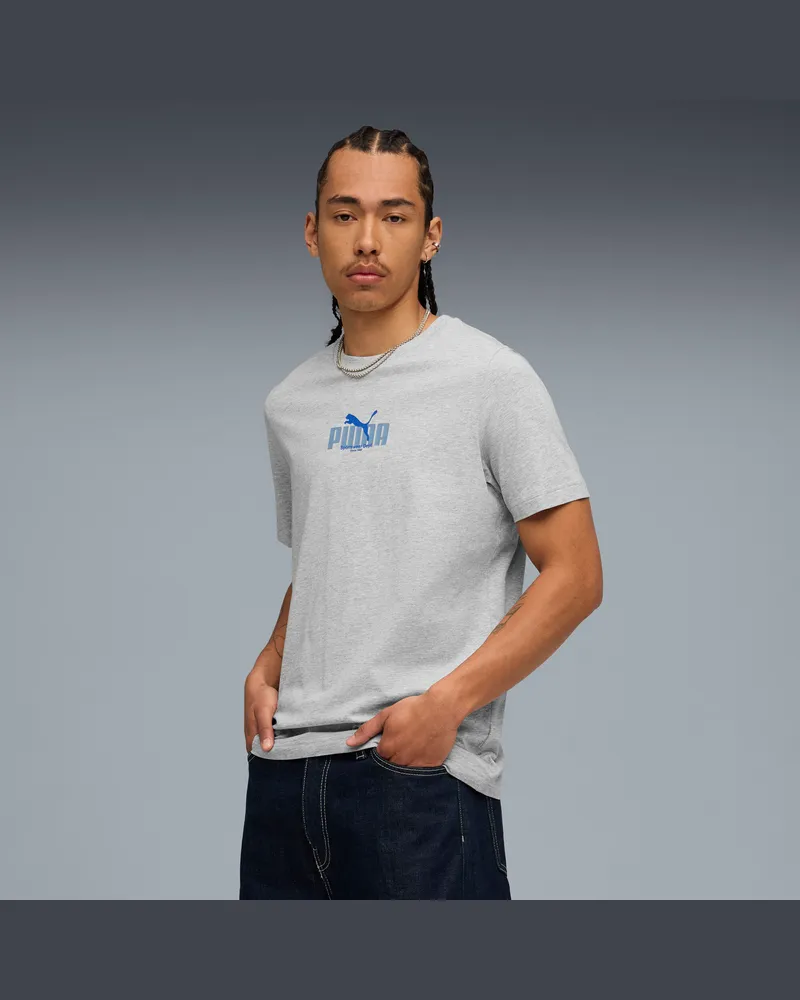 Puma Graphic  Wording T-Shirt Herren, Kleidung, Grau Grau