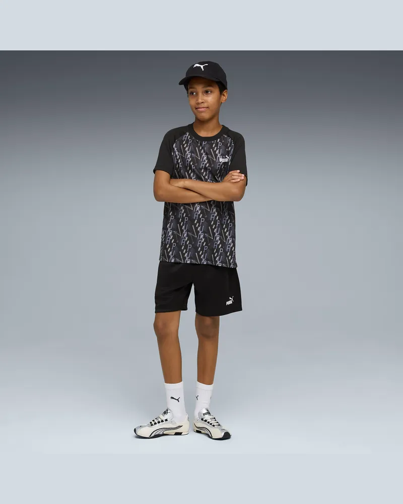 Puma TRAIN ALL DAY Essentials Bedrucktes T-Shirt und Shorts im Set Teenager, Kleidung, Schwarz Schwarz