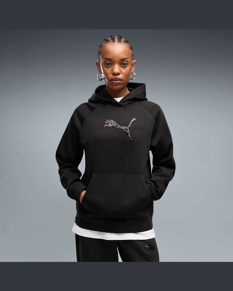 Puma Essentials Sequins Hoodie Damen, Kleidung, Schwarz Schwarz