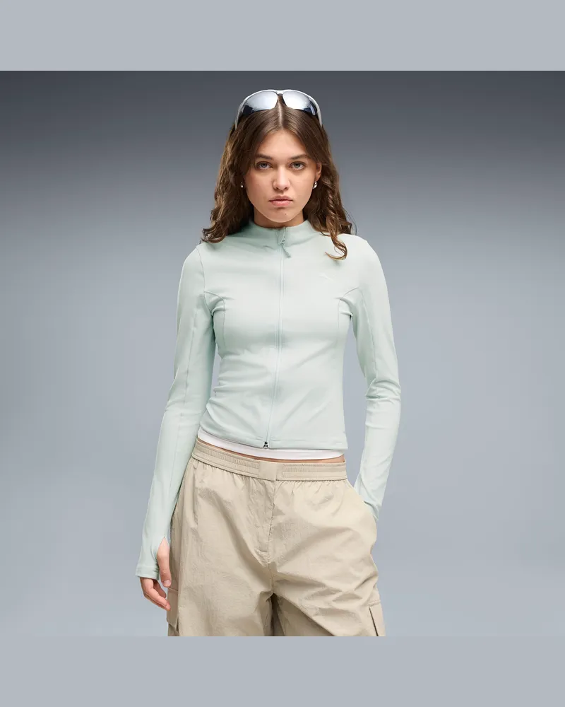 Puma TECH SENSE Slim Trainingsjacke Damen, Kleidung, Grün Grün