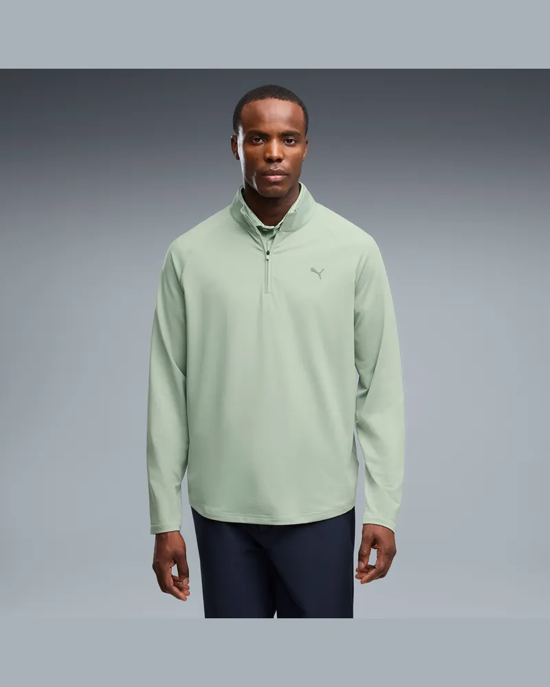 Puma Pure Grid Golfjacke mit Reißverschluss bis zum Hals Herren, Kleidung, Grün Grün