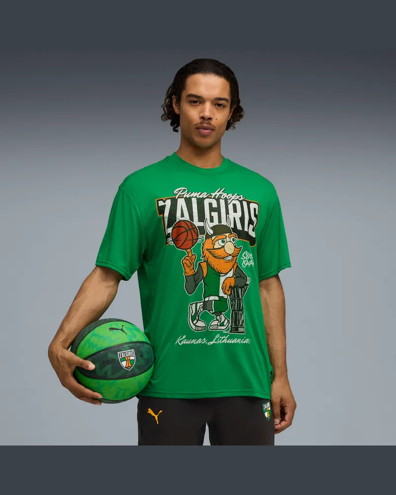 Puma BC Zalgiris Kaunas Fanwear Basketball-T-Shirt Herren, Kleidung, Grün Grün