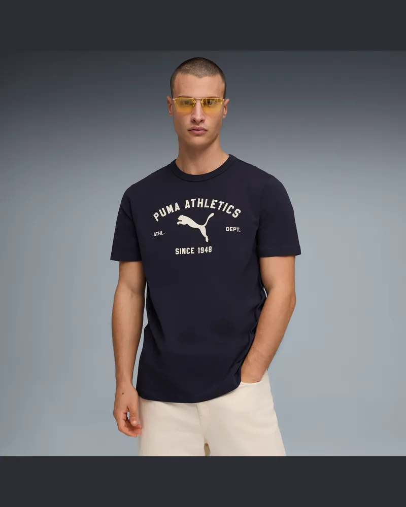 Puma Class T-Shirt mit Grafik Herren, Kleidung, Blau Blau