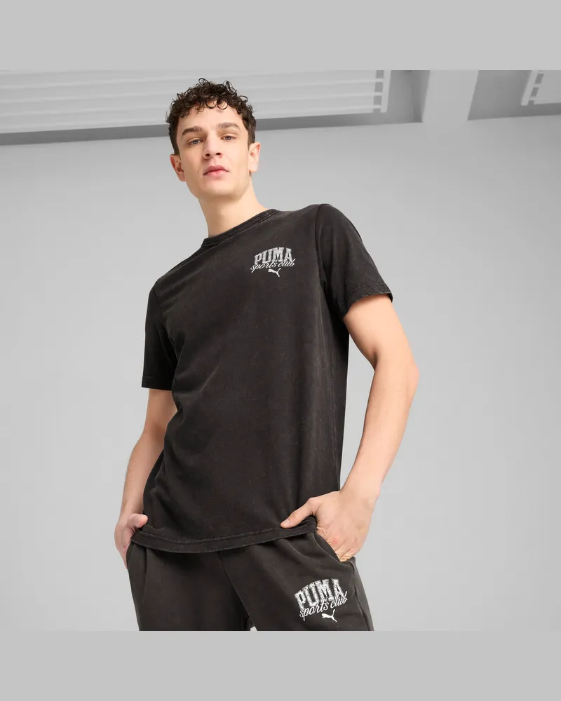 Puma Class Washed T-Shirt Herren, Kleidung, Schwarz Schwarz