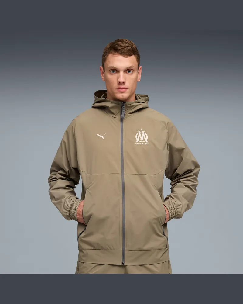 Puma Olympique de Marseille TECH Gewebte Jacke Herren, Kleidung, Braun Braun