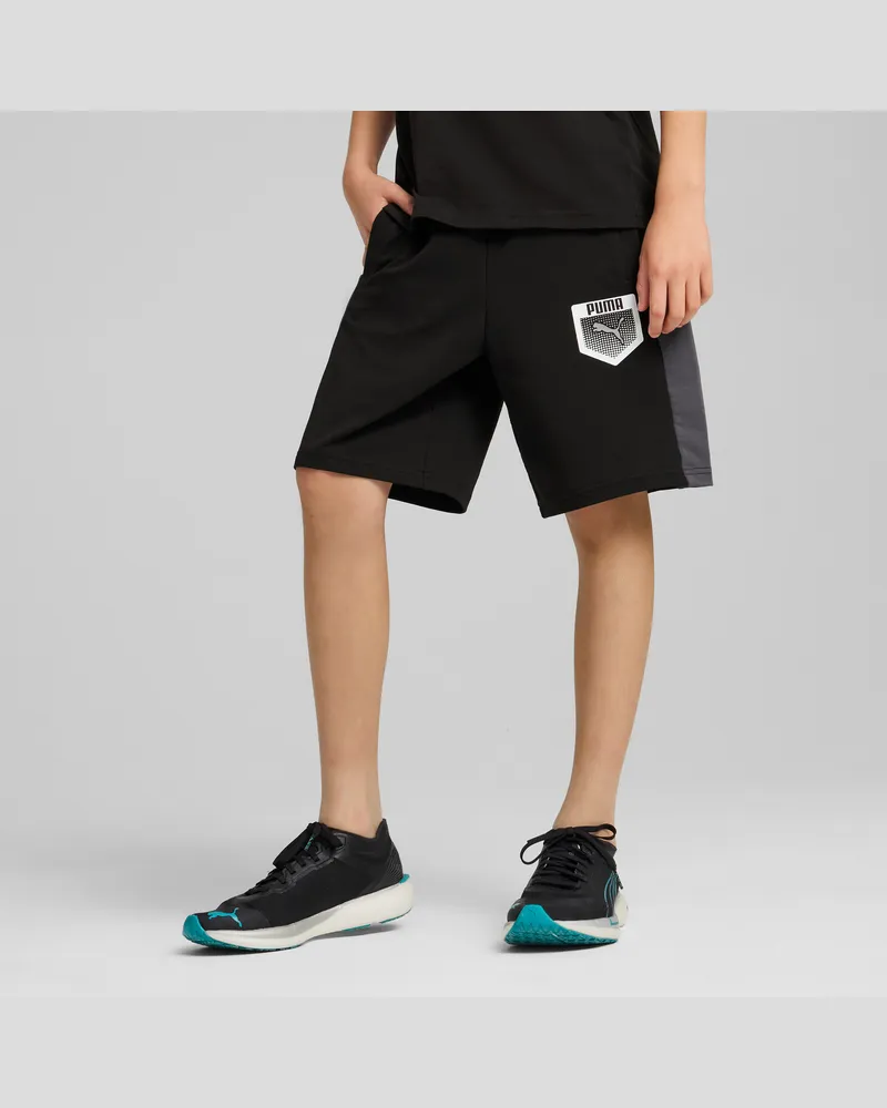 Puma Active Sports Graphic Sweat-Shorts Teenager, Kleidung, Schwarz Schwarz