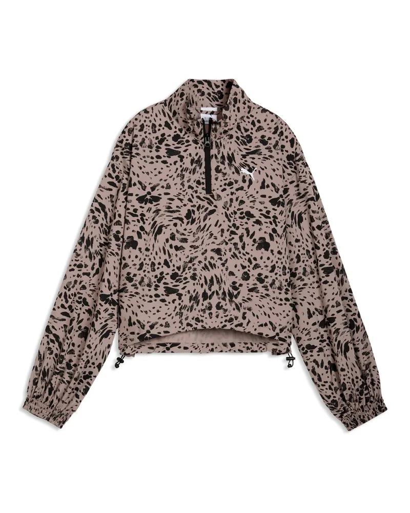 Puma Essentials Relaxed Bedruckte Jacke mit Reißverschluss bis zum Hals Damen, Accessoires Beige