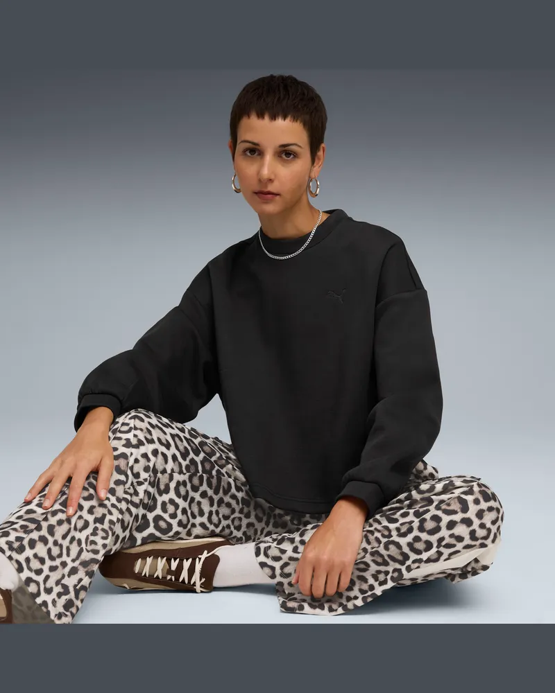 Puma Wardrobe Essentials Oversized Sweatshirt Damen, Accessoires, Schwarz Schwarz