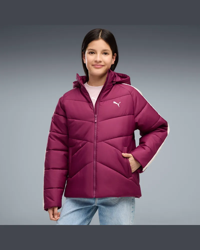 Puma T7 Pufferjacke mit Reißverschluss Teenager, Kleidung, Rosa Rosa