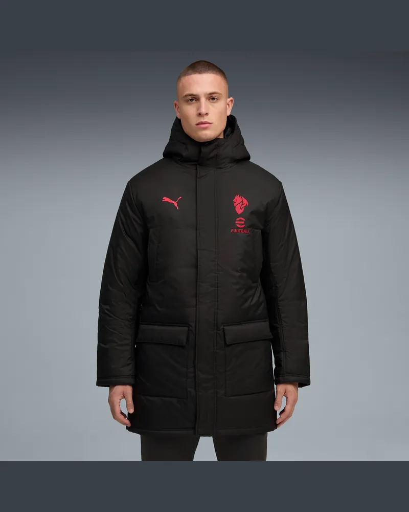 Puma AC Milan Trainings-Winterjacke Herren, Kleidung, Schwarz Schwarz