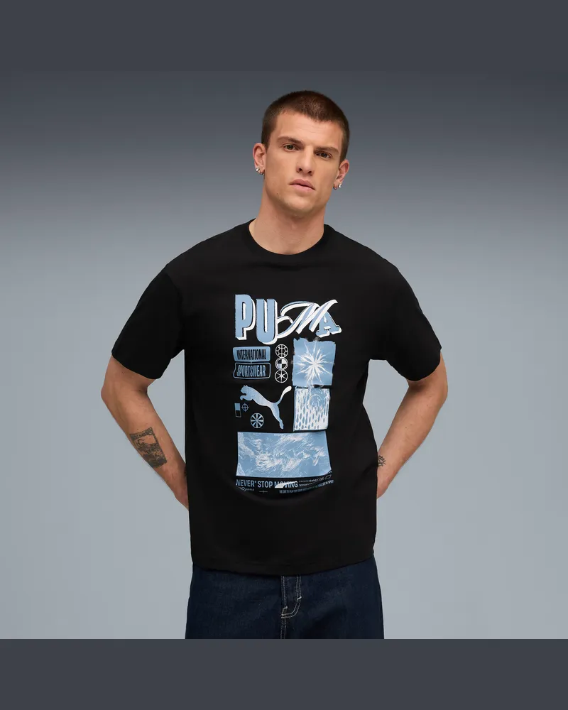 Puma Graphic  Sportswear Relaxed T-Shirt Herren, Kleidung, Schwarz Schwarz