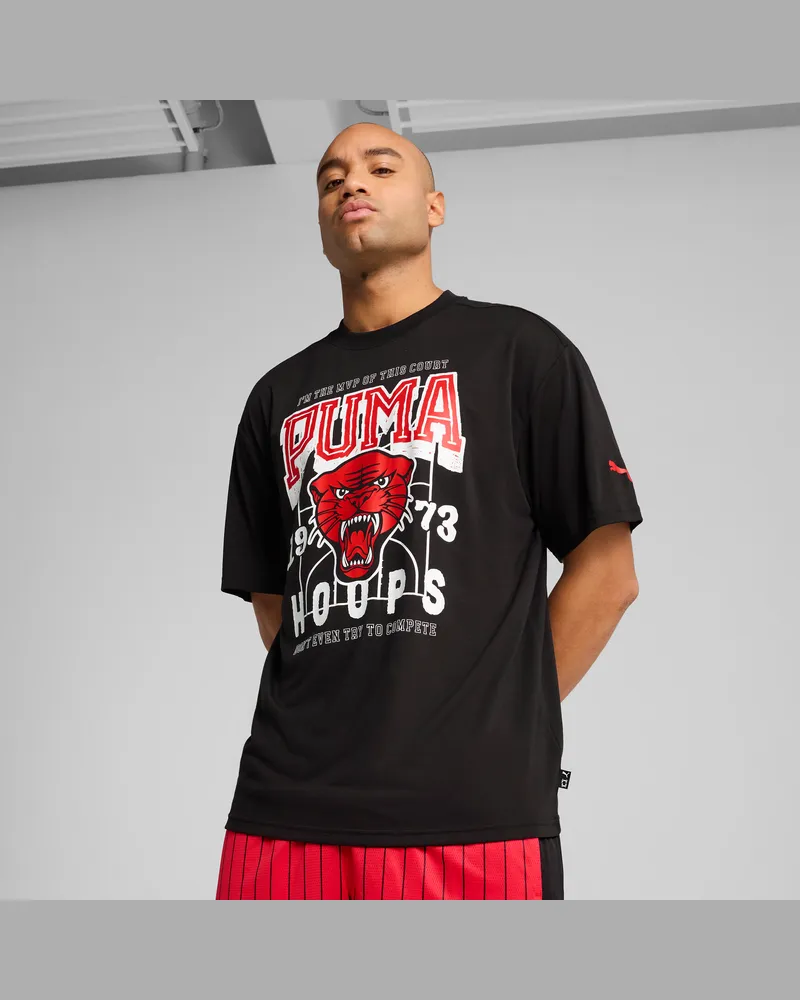 Puma Rival Rage Basketball T-Shirt Herren, Kleidung, Schwarz Schwarz