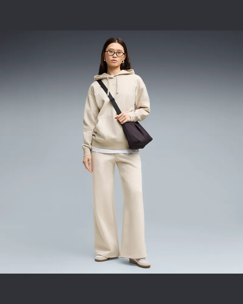 Puma Essentials Cat Fleece Hose mit weitem Bein Damen, Kleidung Beige
