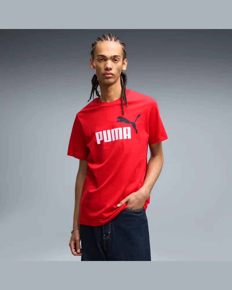Puma Essentials 2 Colour No. 1 Logo T-Shirt Herren, Kleidung, Rot Rot