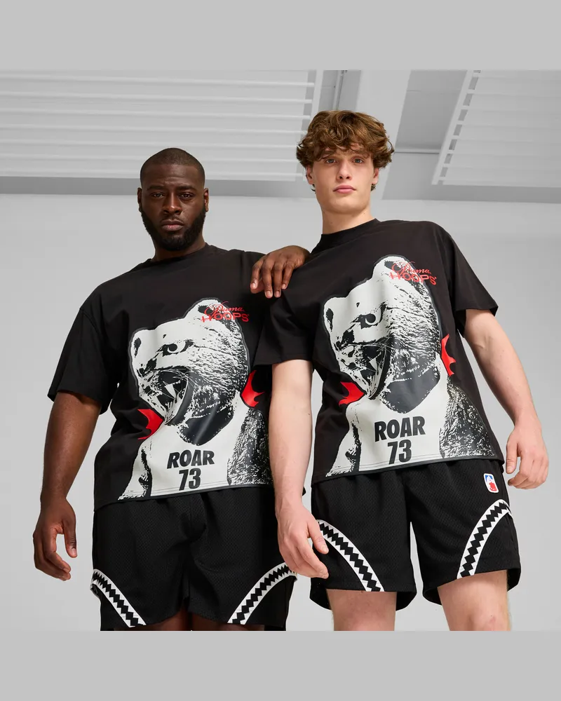 Puma He Can Hoop Basketball-T-Shirt Herren, Kleidung, Schwarz Schwarz