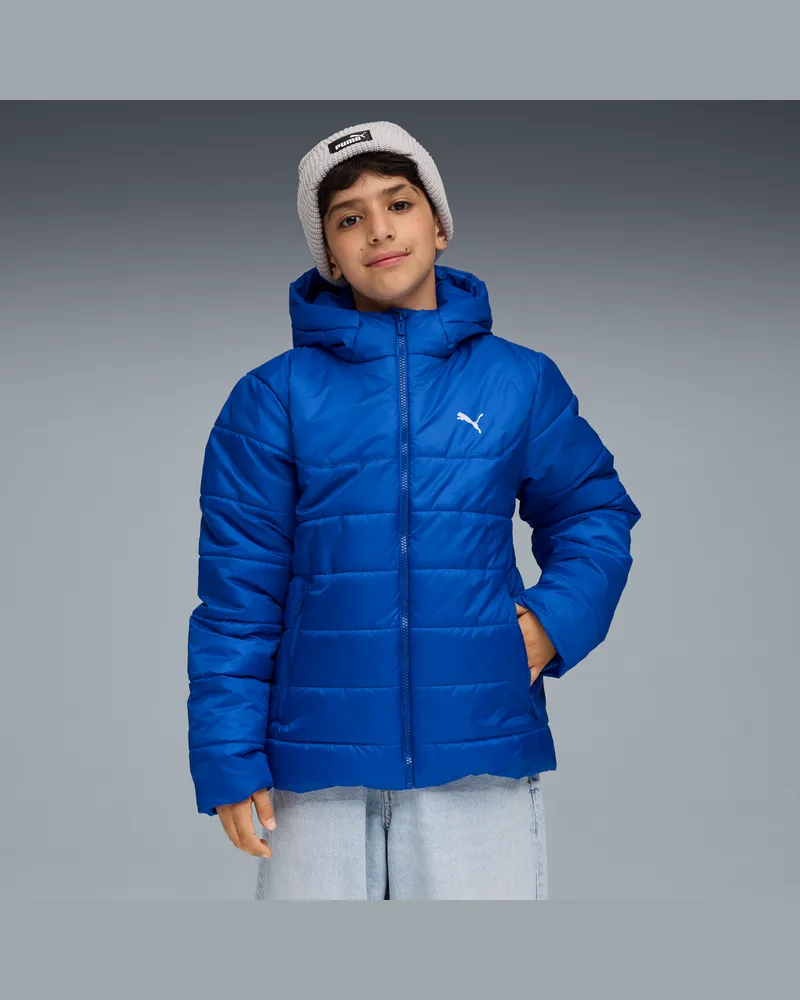 Puma Essentials Wattierte Kapuzenjacke Teenager, Kleidung, Blau Blau