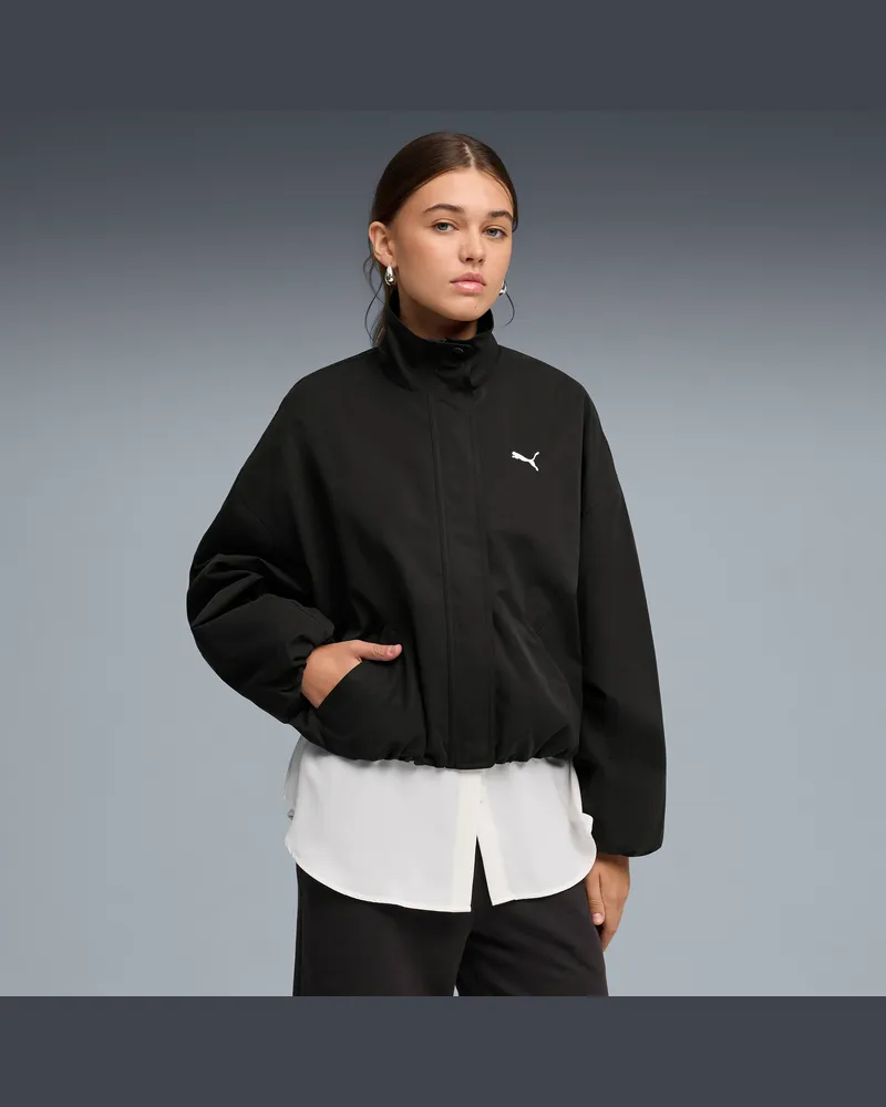 Puma Style Jacke Damen, Kleidung, Schwarz Schwarz