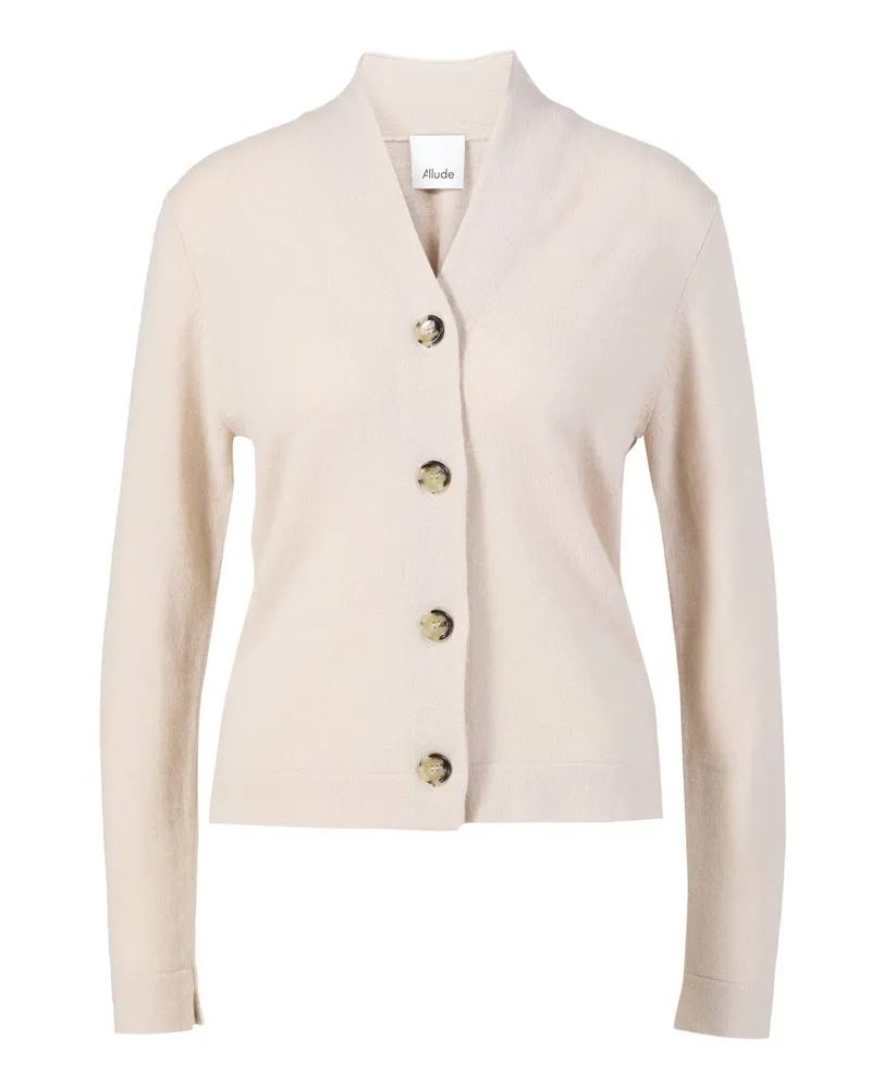 ALLUDE Strickjacke Mit V Ausschnitt CrèMe Beige