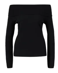 ALLUDE Schulterfreier Pullover Schwarz