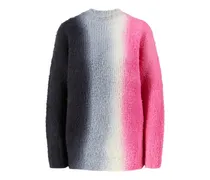 Mehrfarbiger Wollpullover Pink/Schwarz