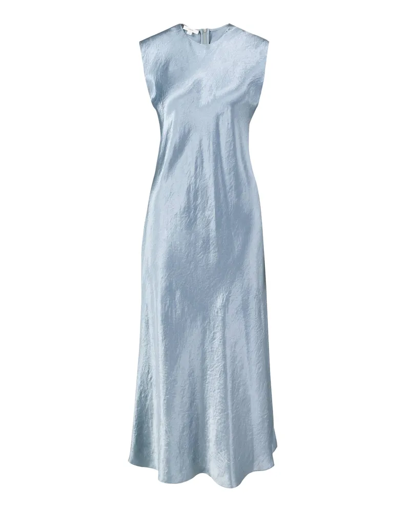 Vince Satin-Midikleid Blau