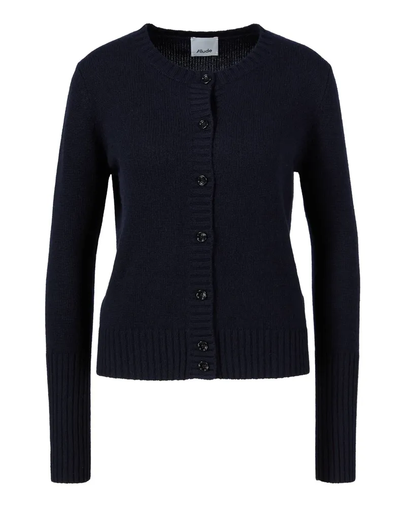 ALLUDE Cashmere-Strickjacke Marineblau Blau