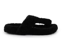 Loewe Sandalen 'Ease' aus Shearling Schwarz