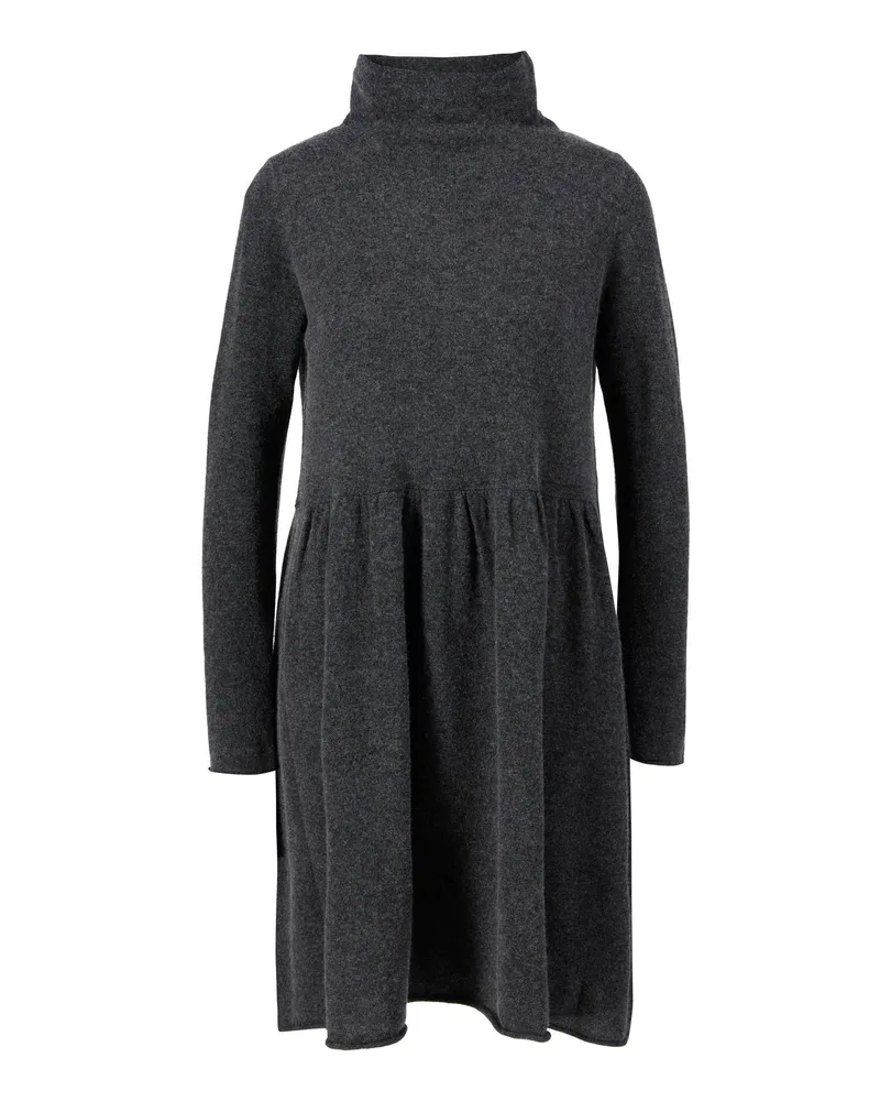 ALLUDE Woll-Cashmere-Strickkleid mit Rollkragen Anthrazit Grau