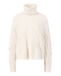 ALLUDE Pullover mit Zopfmuster Crème