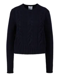 ALLUDE Pullover mit Zopfmuster Marineblau Blau