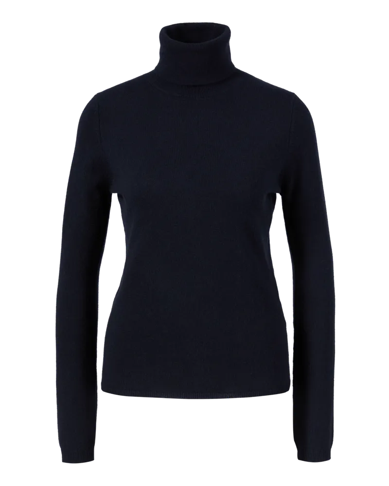 ALLUDE Rollkragenpullover aus Cashmere Dunkelblau Blau