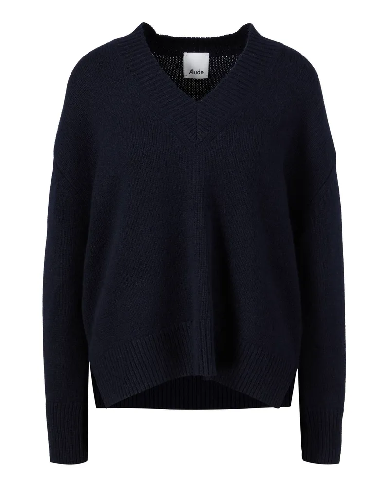 ALLUDE Cashmere-Pullover Marineblau Blau