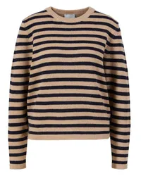 ALLUDE Gestreifter Woll-Cashmere-Pullover Schwarz Braun