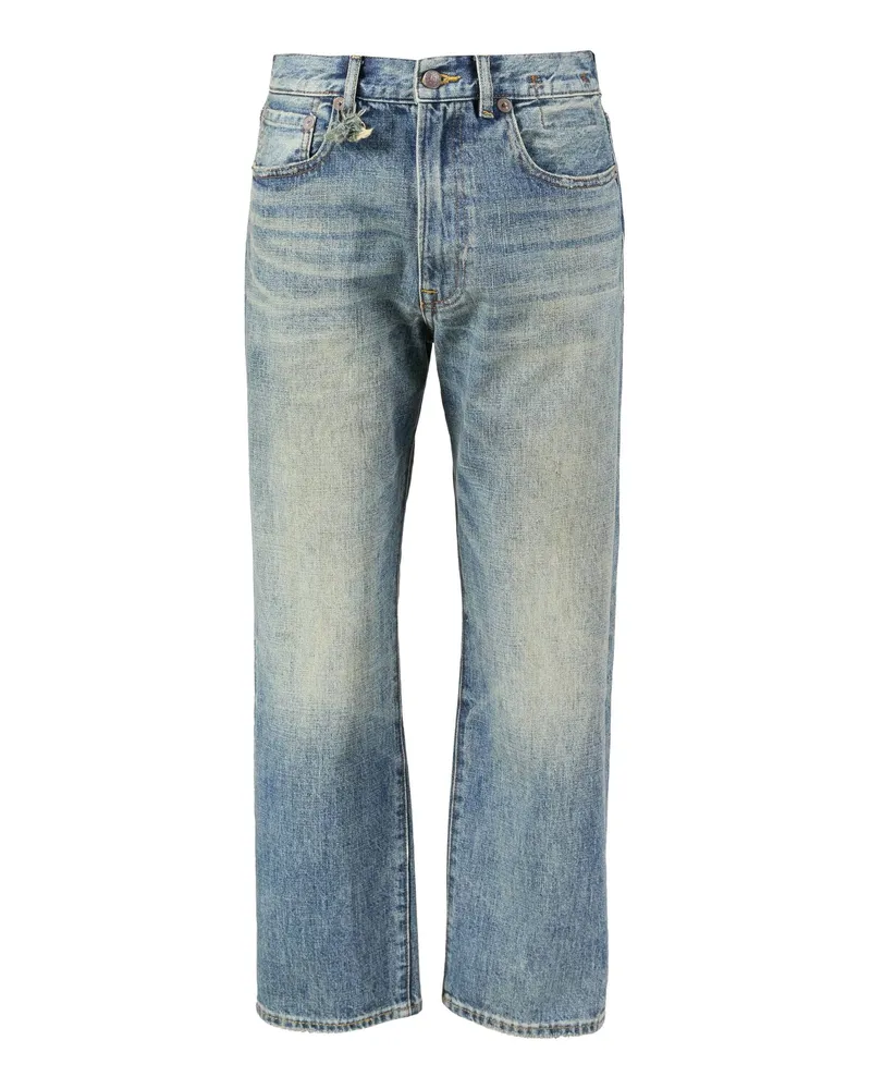 R13 Relaxed-Fit Jeans 'Boyfriend' Mittelblau Blau