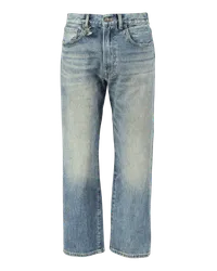 R13 Relaxed-Fit Jeans 'Boyfriend' Mittelblau Blau