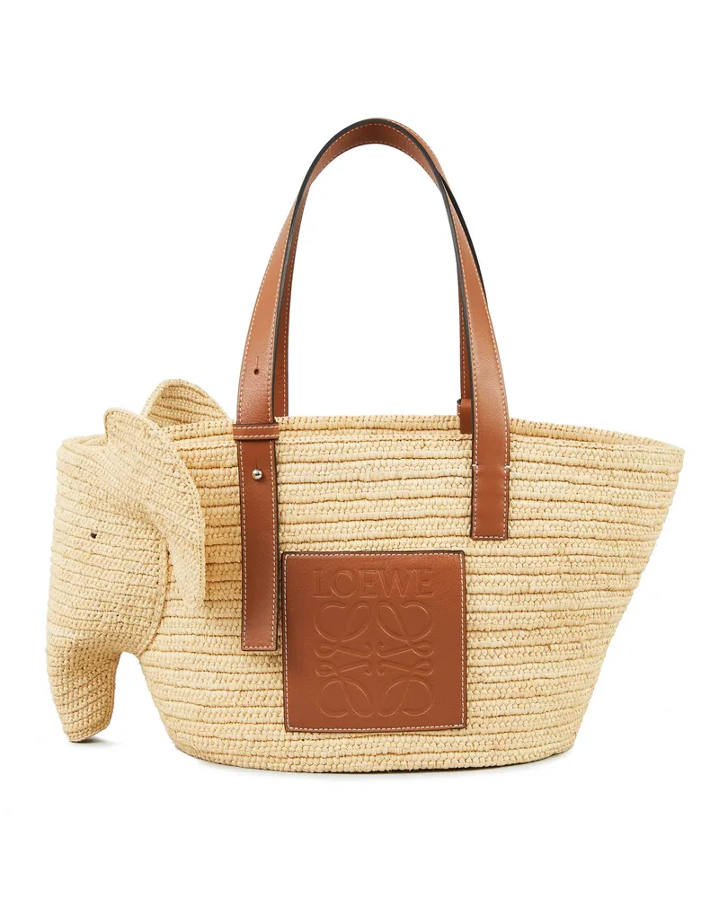 Loewe Shopper 'Elephant Basket Bag' Natur/Braun Beige