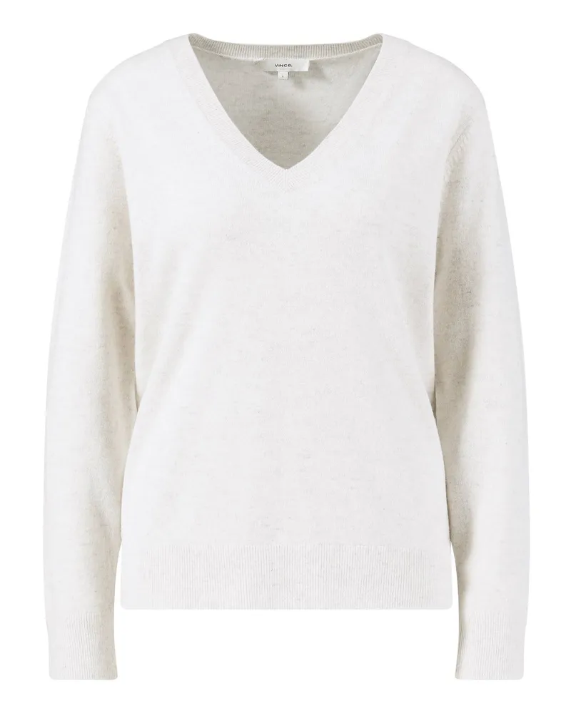 Vince Cashmere-Pullover 'Weekend' mit V-Neck Hellgrau Grau