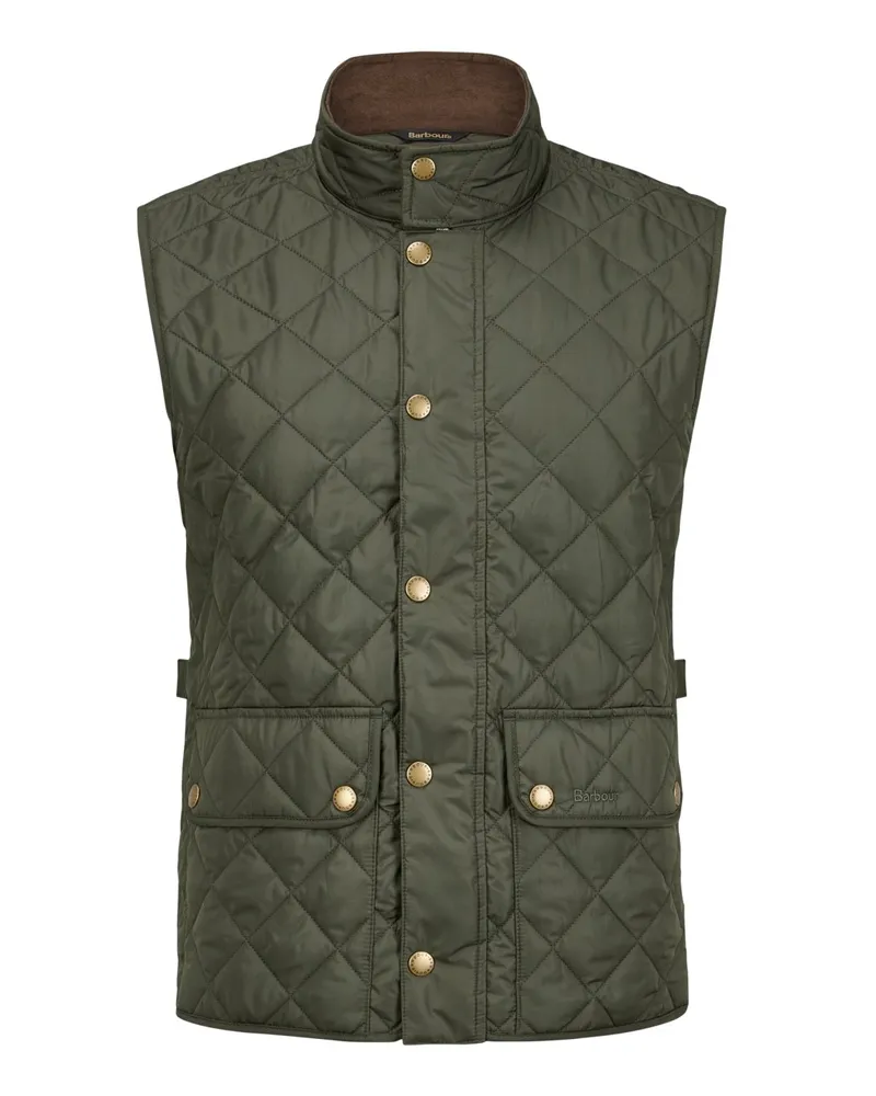 Barbour Weste mit Rautensteppmuster und Metall-Druckknöpfen in Grün