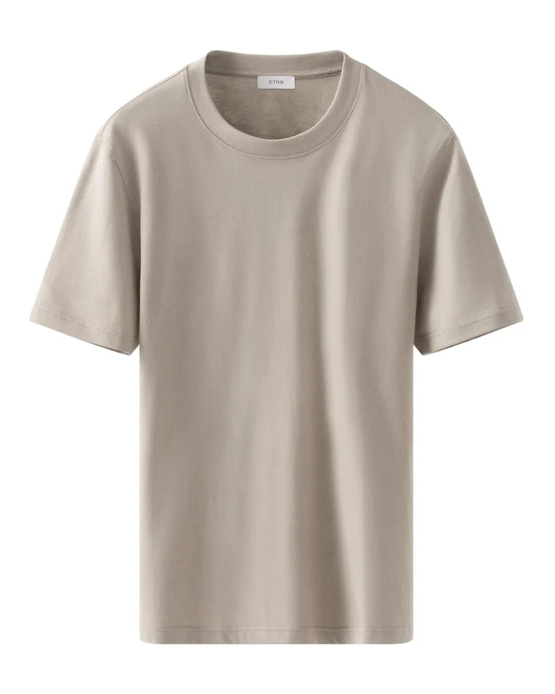 Eton Jersey T-Shirt aus Supima Baumwolle in Beige