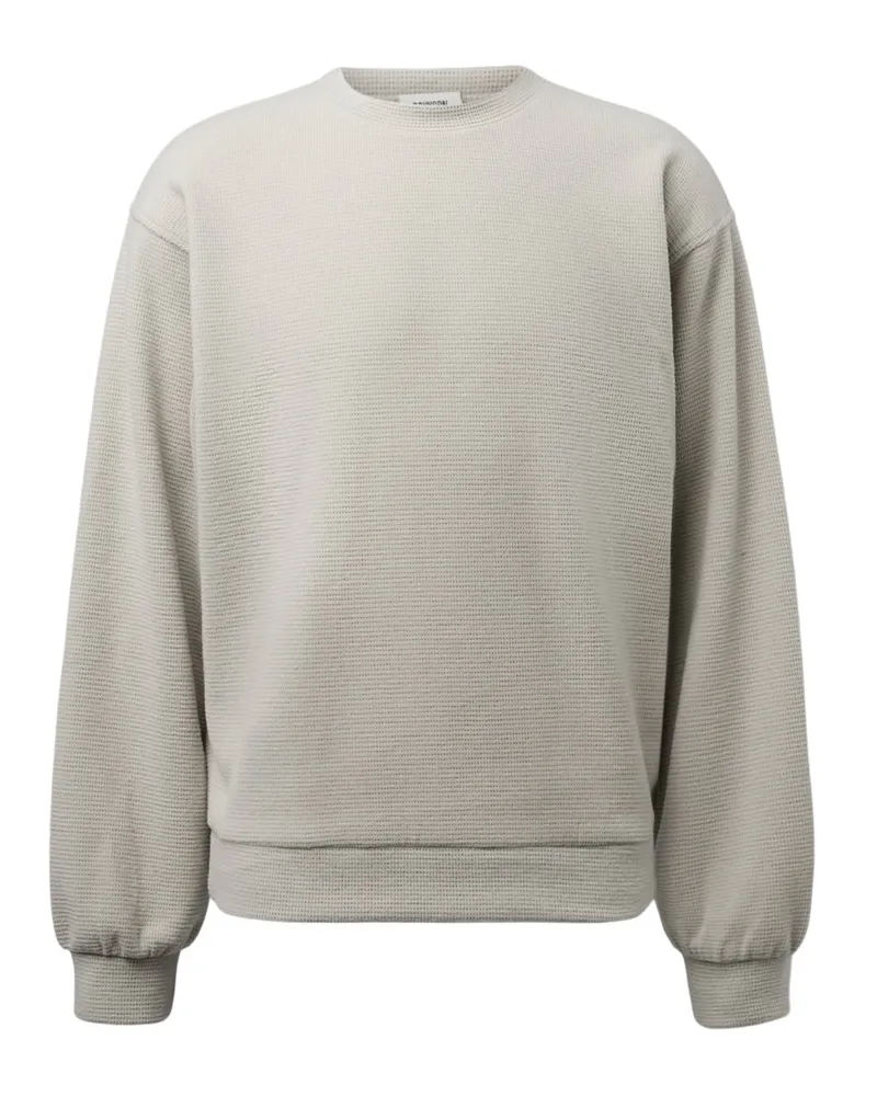 Drykorn Strick-Pullover Kario mit fein perforierter Struktur in Beige
