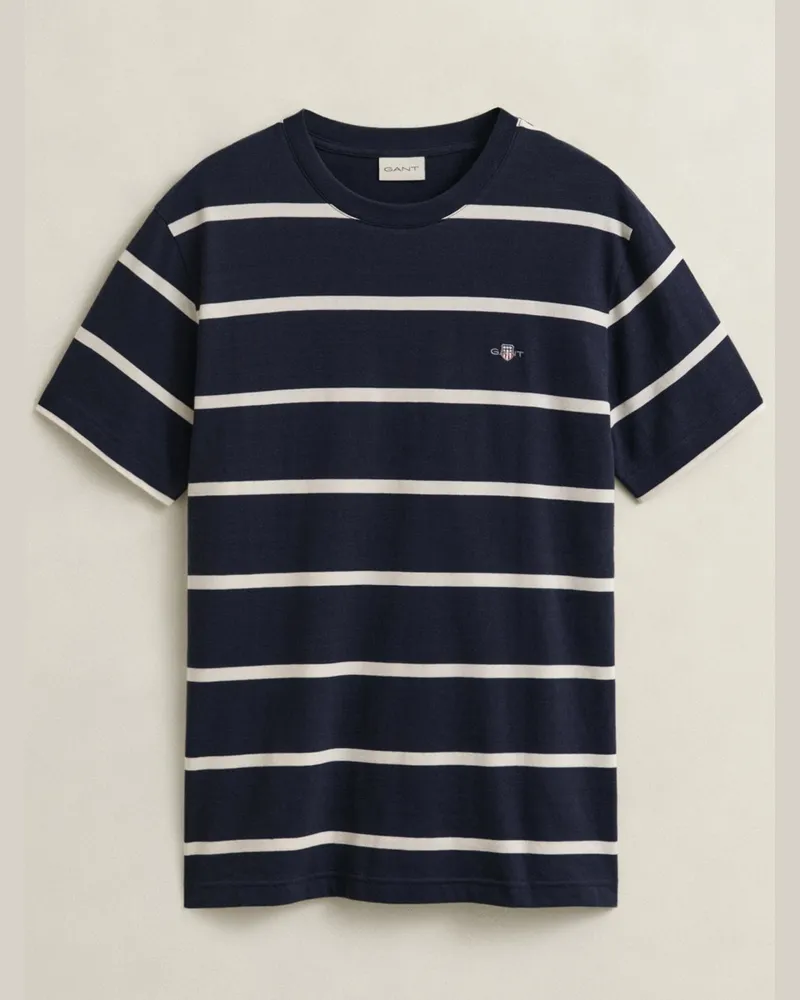 Gant T-Shirt aus Baumwolle mit Ringelstreifen in Marine