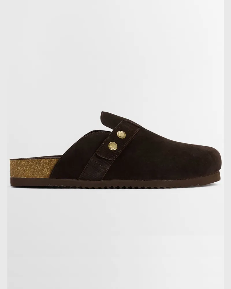 Barbour Wildlederpantoletten Bowman in Dunkelbraun