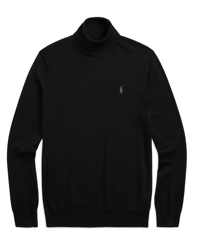 Ralph Lauren Rollkragenpullover aus waschbarer Merinowolle in Schwarz