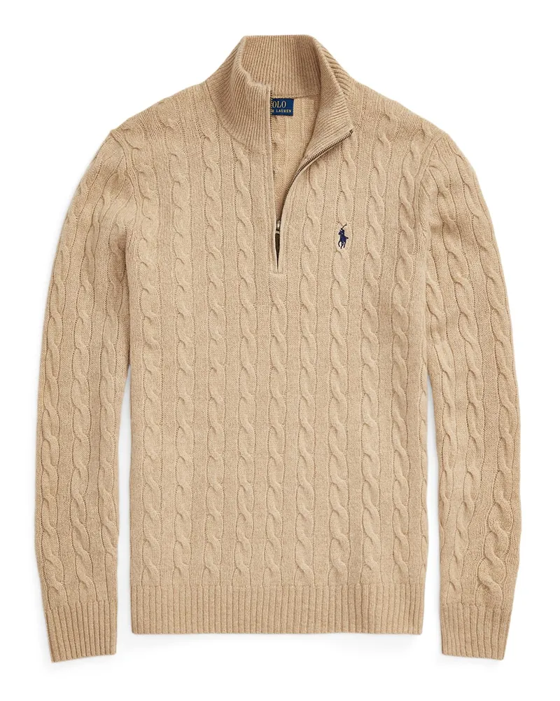 Ralph Lauren Troyer aus Wolle mit Kaschmir in Zopfstrick-Optik in Beige